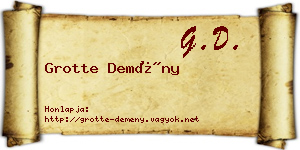 Grotte Demény névjegykártya
